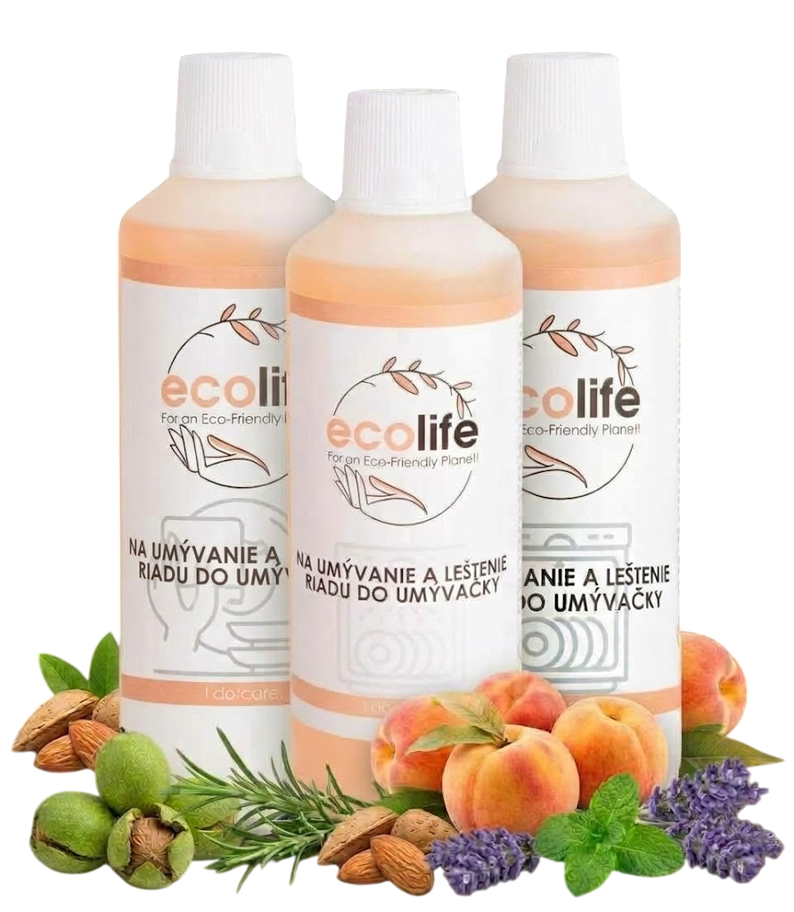 EcoLife TRIO SMART volba – Čisticí gel do myčky s leštidlem 2 v 1 (3×1 l)
